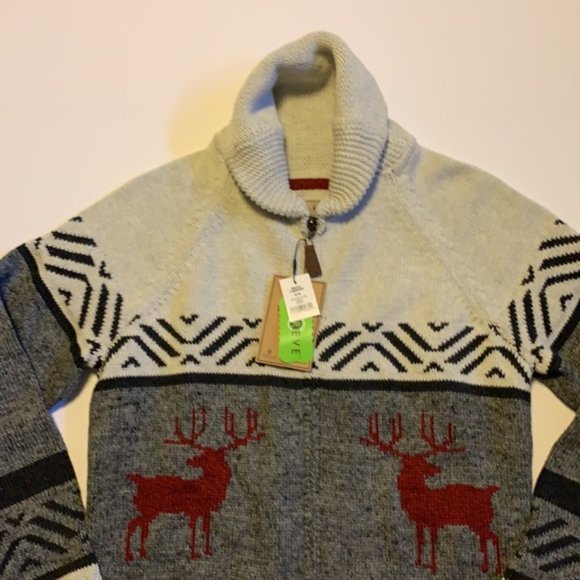 🆕 Wind River Grey and Red Knit Zip Up Sweater - Women’s Size Medium - Picture 4 of 9